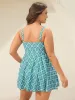 Anti-Float Tie Boho Print Swim Dress sold by Bloomchic