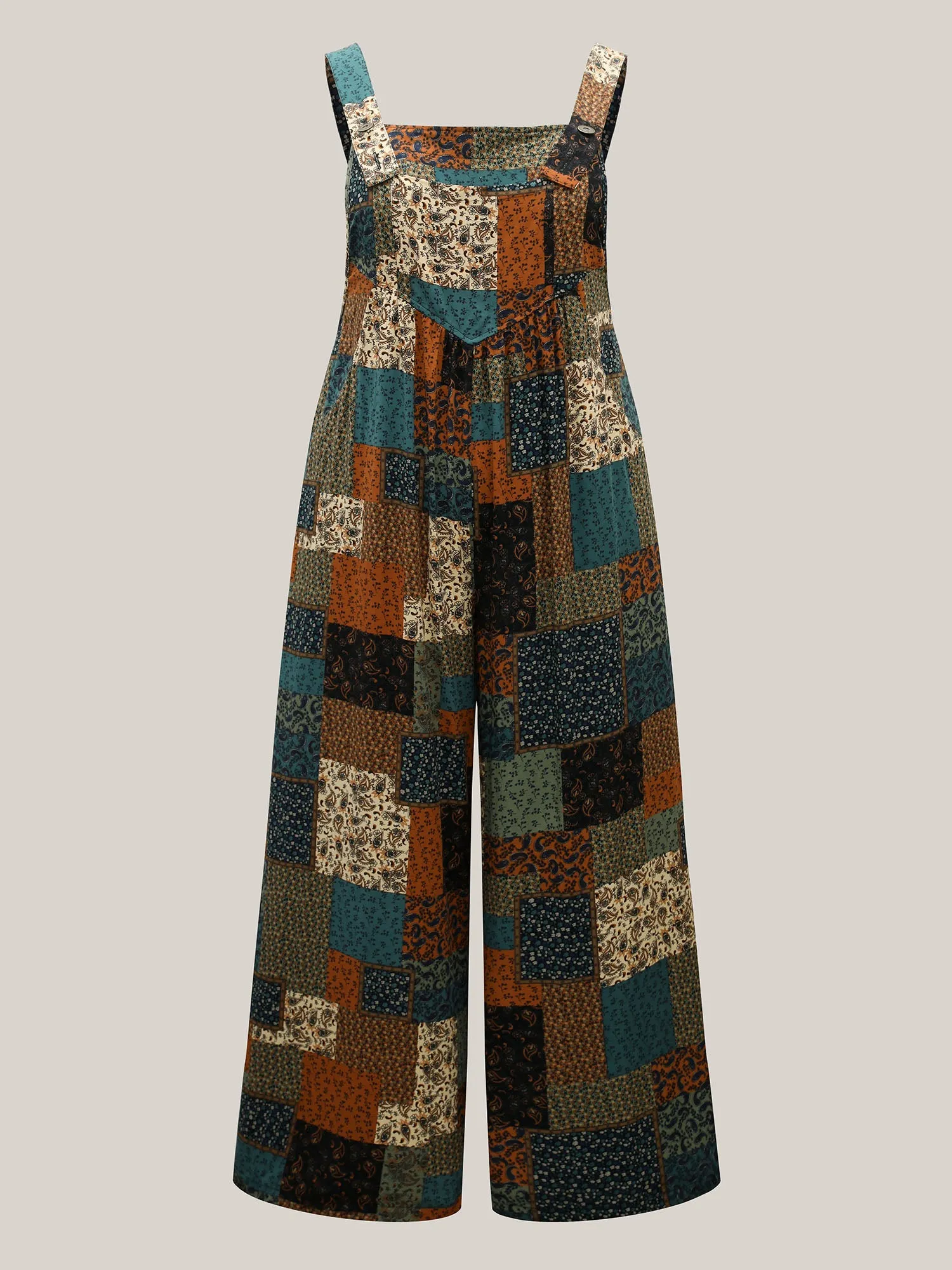 Vintage Boho Collage Overall Straps Jumpsuit sold by Bloomchic product image thumbnail 5