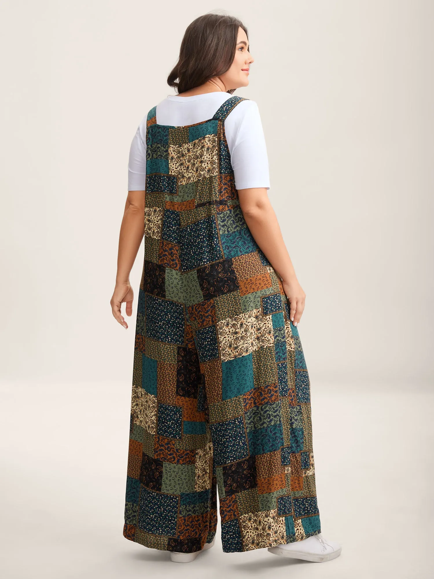 Vintage Boho Collage Overall Straps Jumpsuit sold by Bloomchic product image thumbnail 4