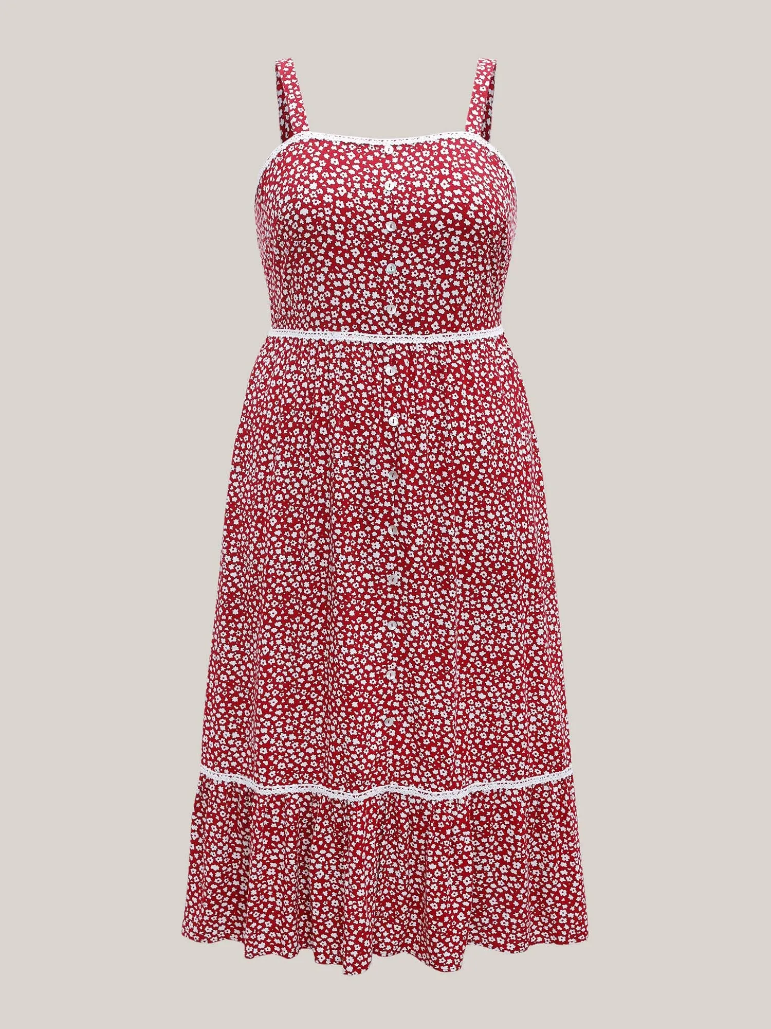 Ditsy Floral Print Lace Trim Cami Dress sold by Bloomchic product image thumbnail 5