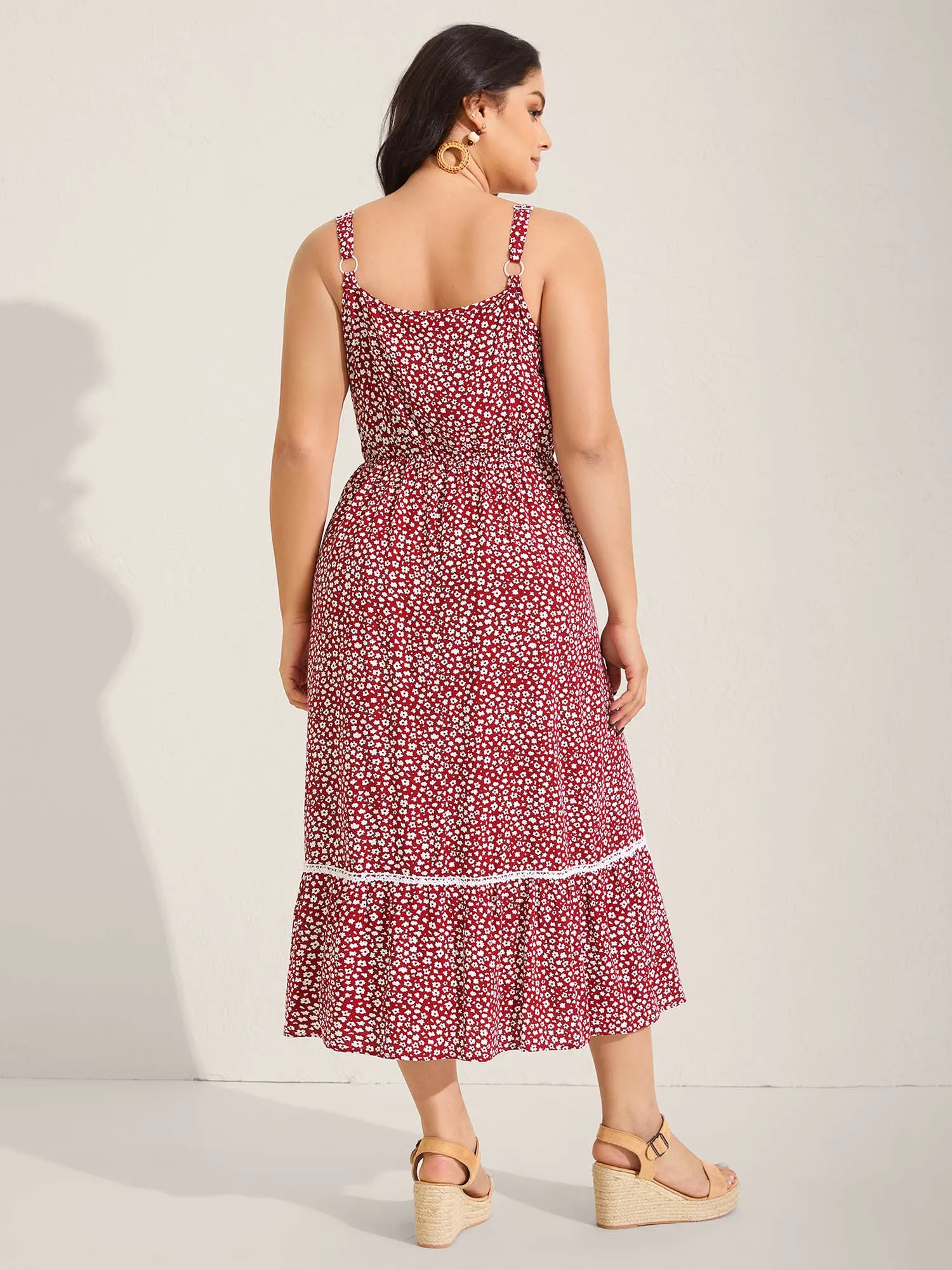 Ditsy Floral Print Lace Trim Cami Dress sold by Bloomchic product image thumbnail 4