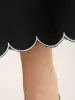 Scalloped Hem Pull-On Wide-Leg Pants sold by Bloomchic