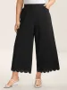 Scalloped Hem Pull-On Wide-Leg Pants sold by Bloomchic