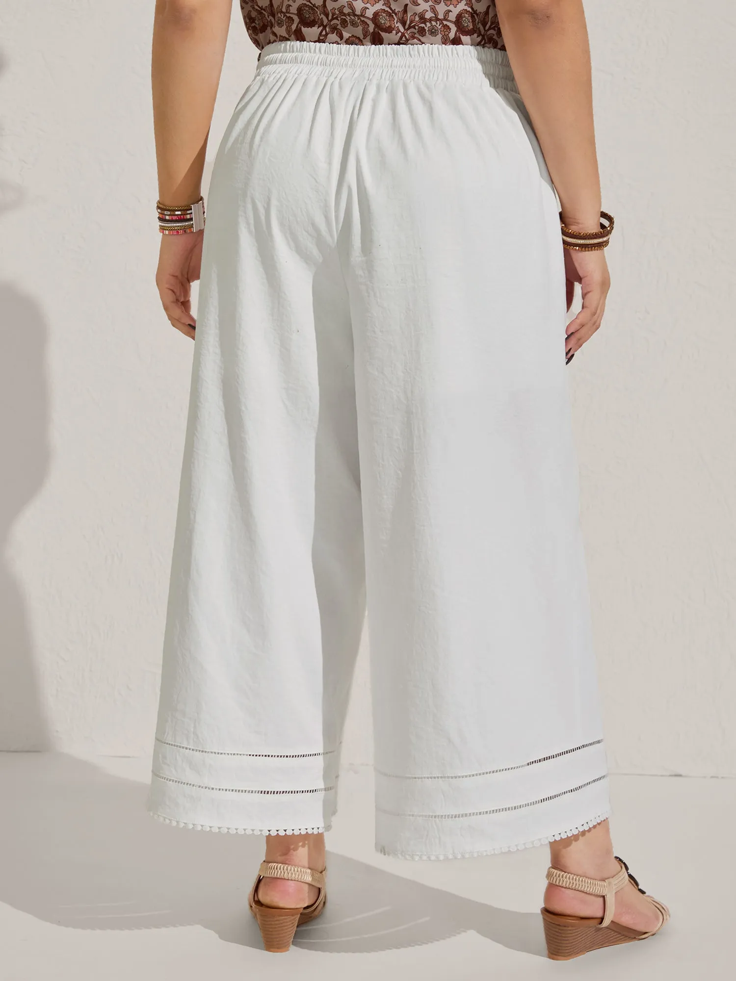 Lace Trim Wide-Leg Tie Pants sold by Bloomchic product image thumbnail 5