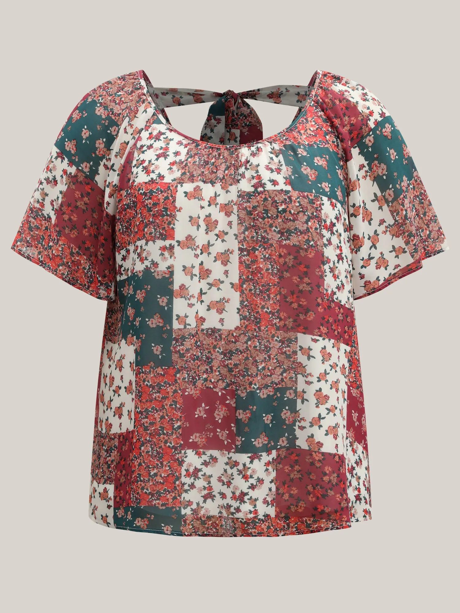 Boho Collage Print Backless Tie Blouse sold by Bloomchic product image thumbnail 5