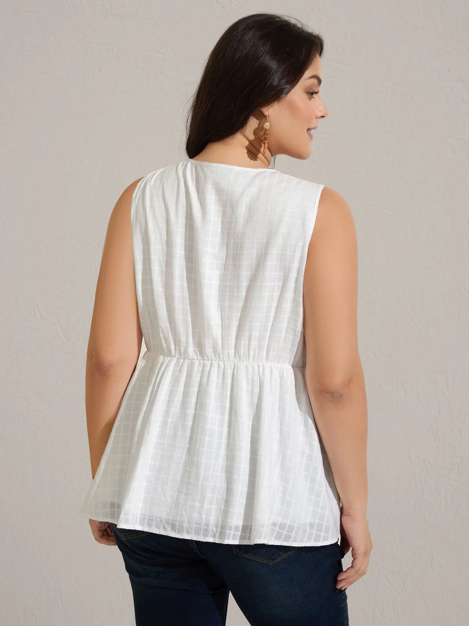 Pure Cotton Jacquard Embroidered Tank Top sold by Bloomchic product image thumbnail 5