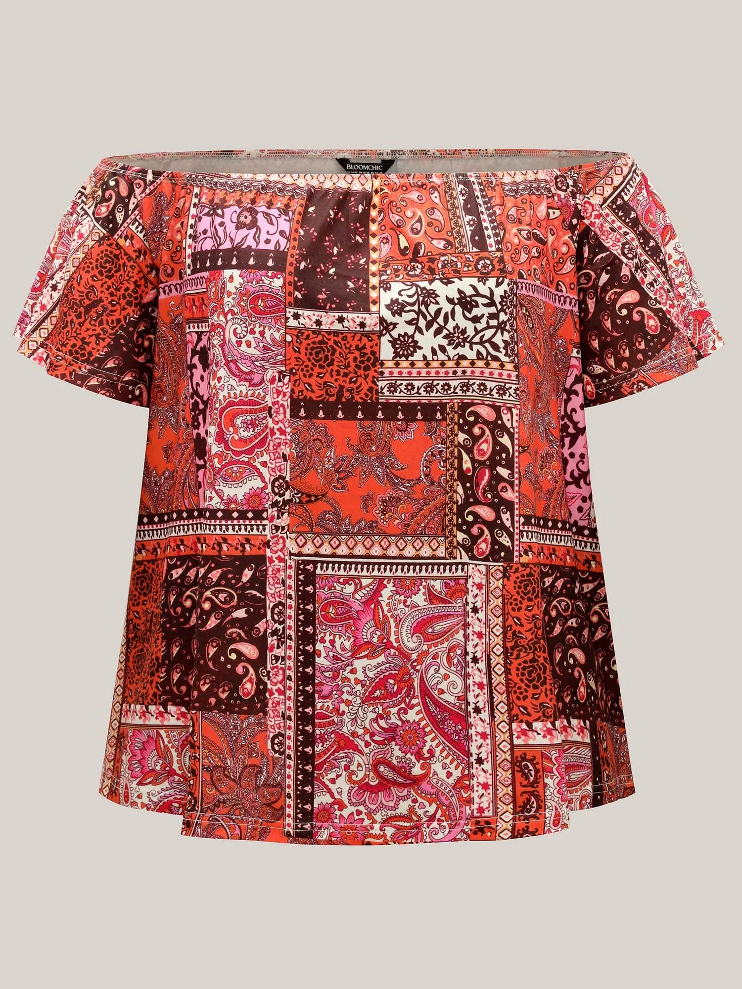 Boho Paisley Print Off-Shoulder Top sold by Bloomchic product image thumbnail 5