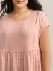 Lace Trim Spliced Solid T-Shirt sold by Bloomchic