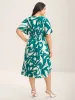Rayon Geometric Print Midi Dress sold by Bloomchic