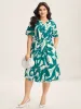 Rayon Geometric Print Midi Dress sold by Bloomchic