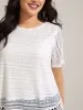 Stretchy Lace Tassel Hem Solid Top sold by Bloomchic