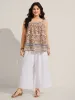 Boho Print Pleated Tank Top sold by Bloomchic