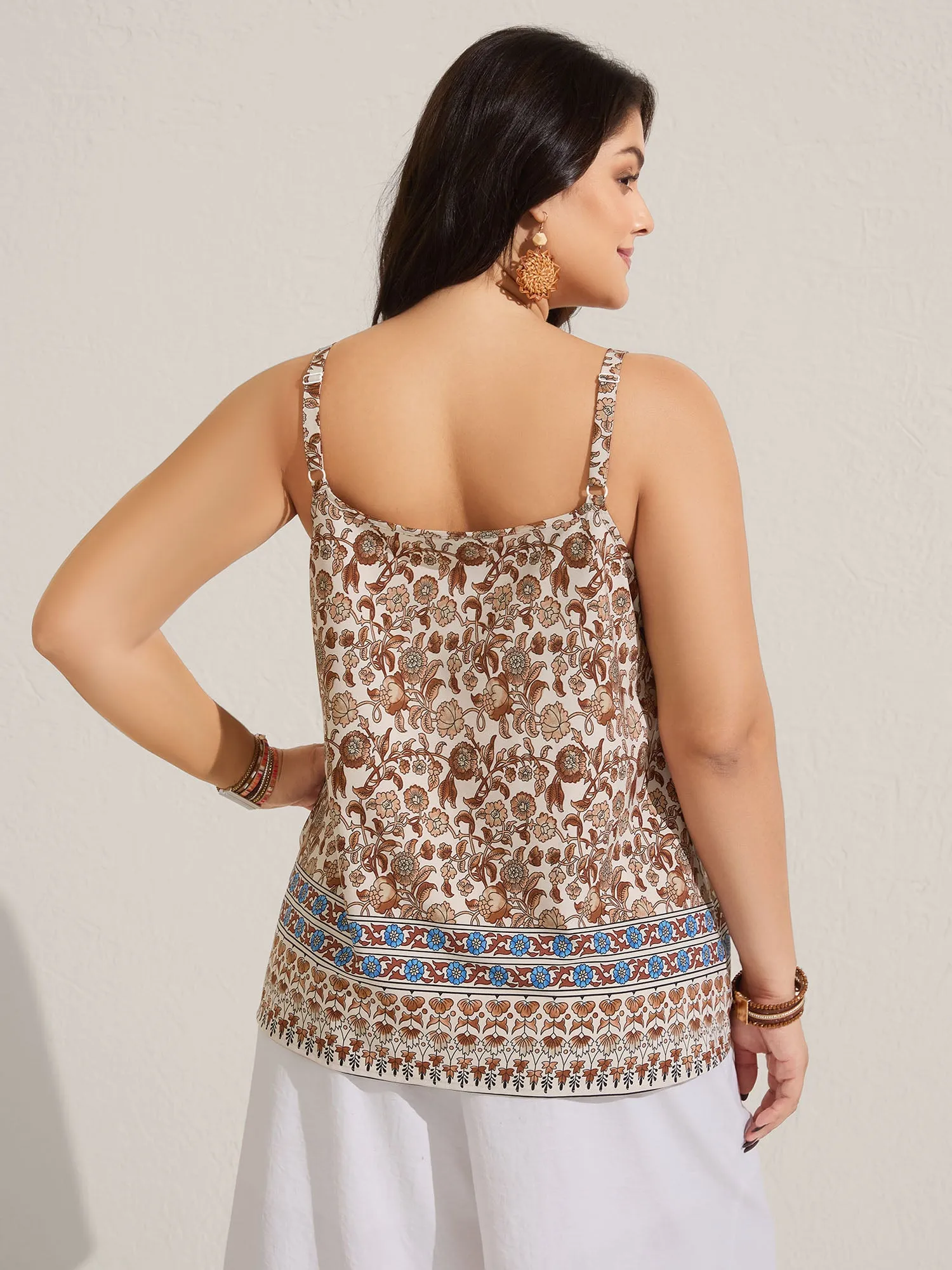 Boho Print Pleated Tank Top sold by Bloomchic product image thumbnail 4