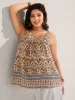 Boho Print Pleated Tank Top sold by Bloomchic