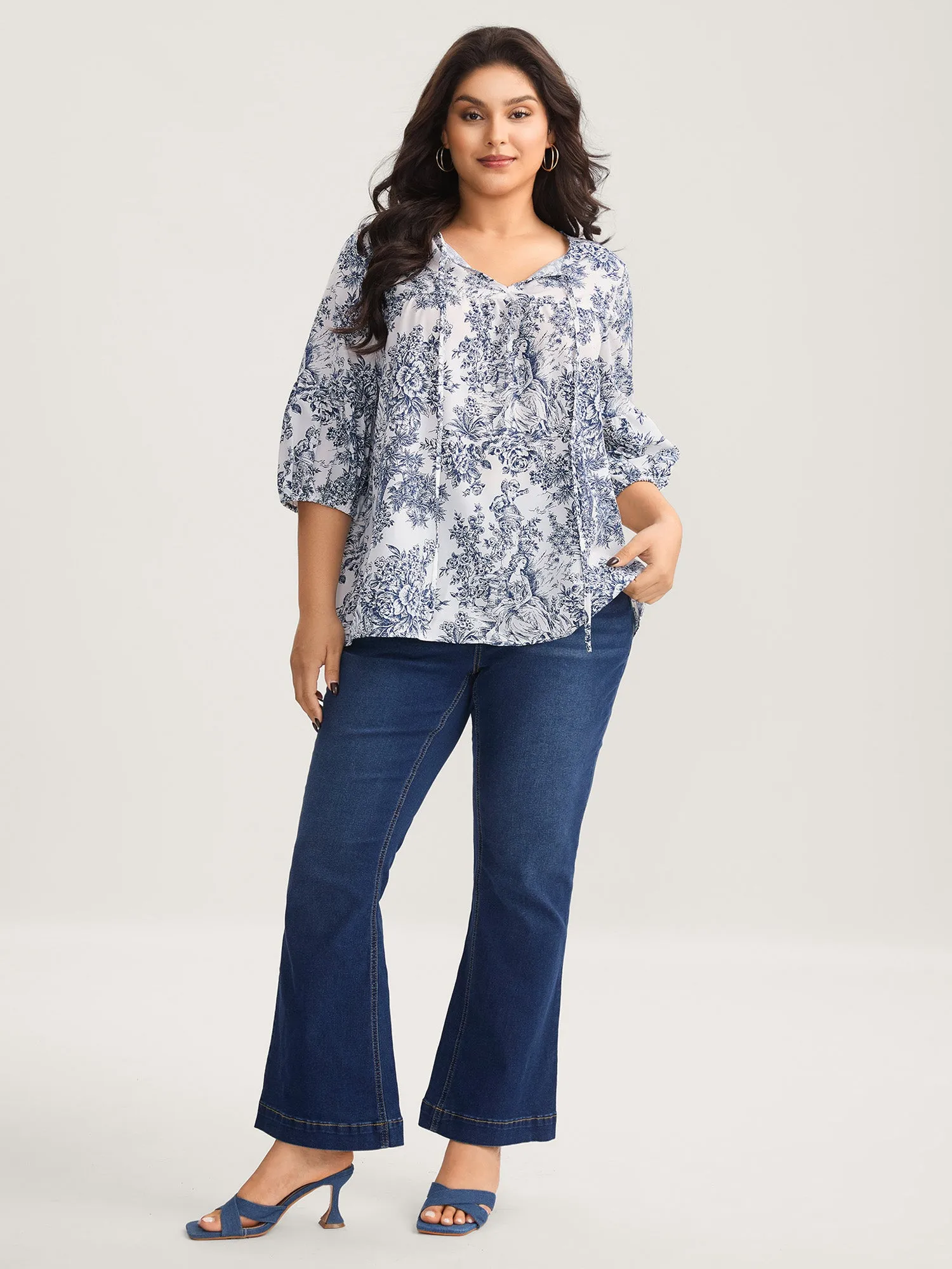 Artistic Print A-Line Blouse sold by Bloomchic product image thumbnail 3