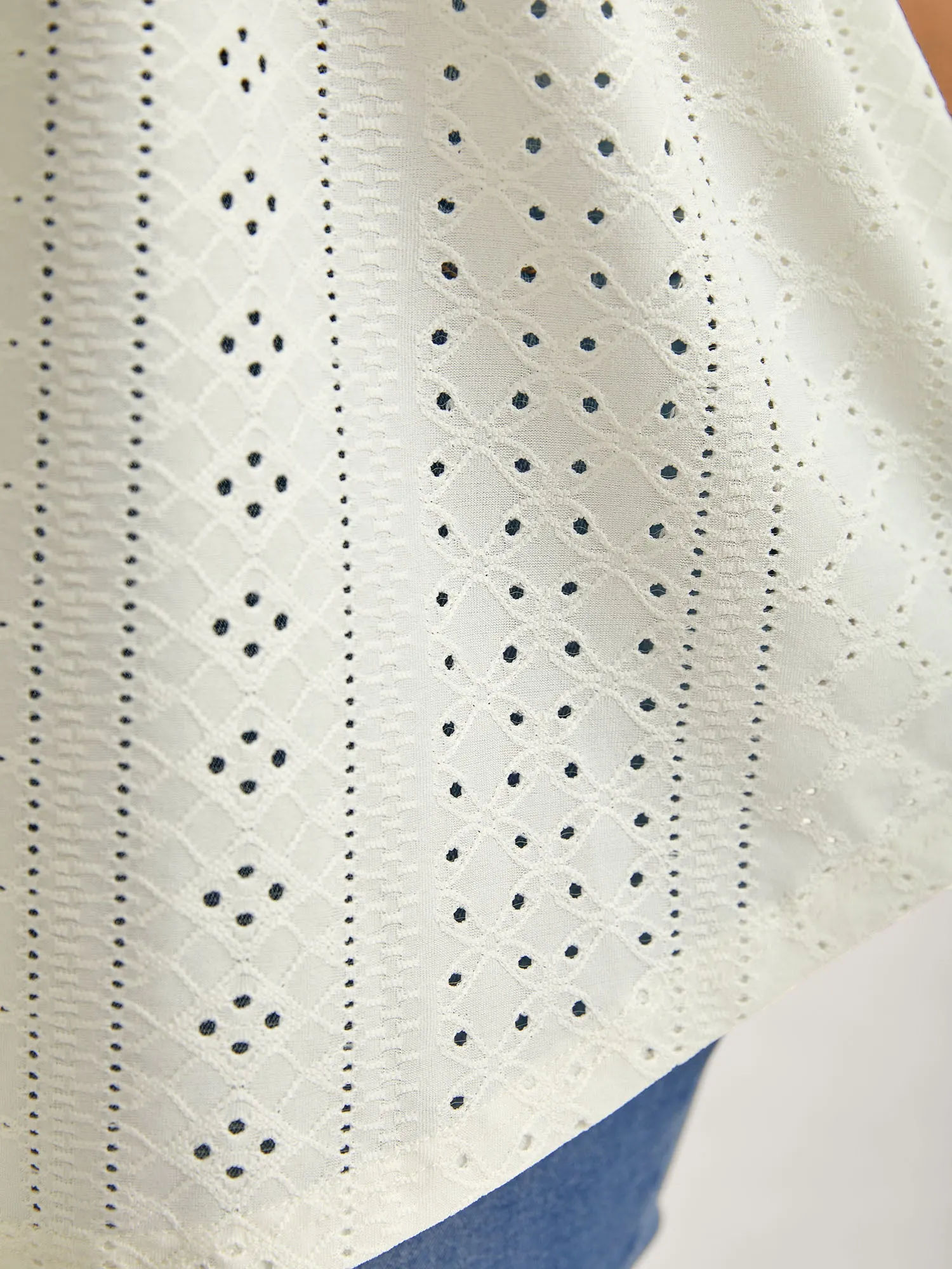 Eyelet Trim Ruched Tank Top sold by Bloomchic product image thumbnail 4