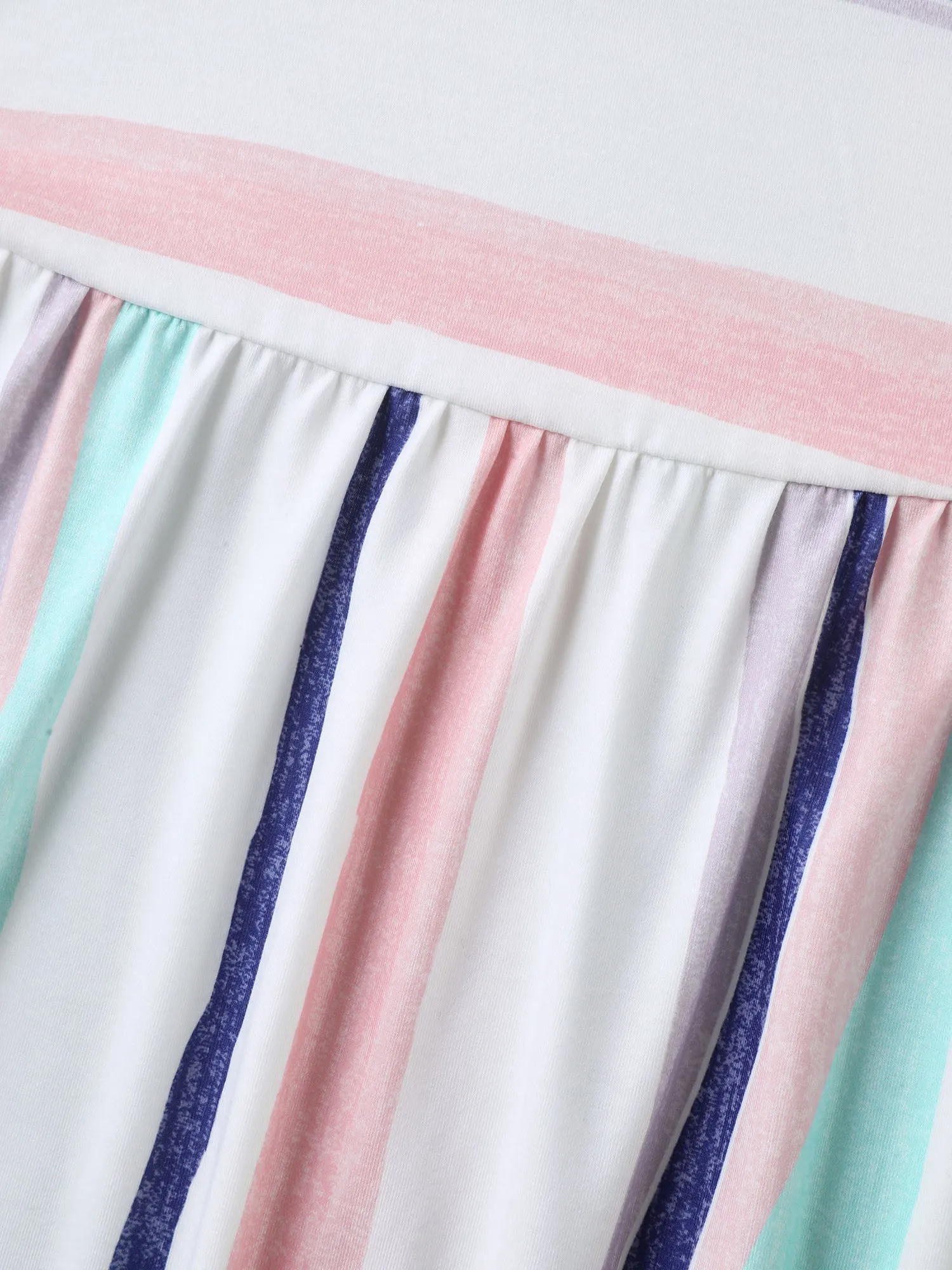 Color Contrast Seven-Quarter Sleeve T-Shirt sold by Bloomchic product image thumbnail 5