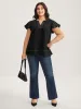 Color Block Stripe Flutter Sleeve Blouse sold by Bloomchic