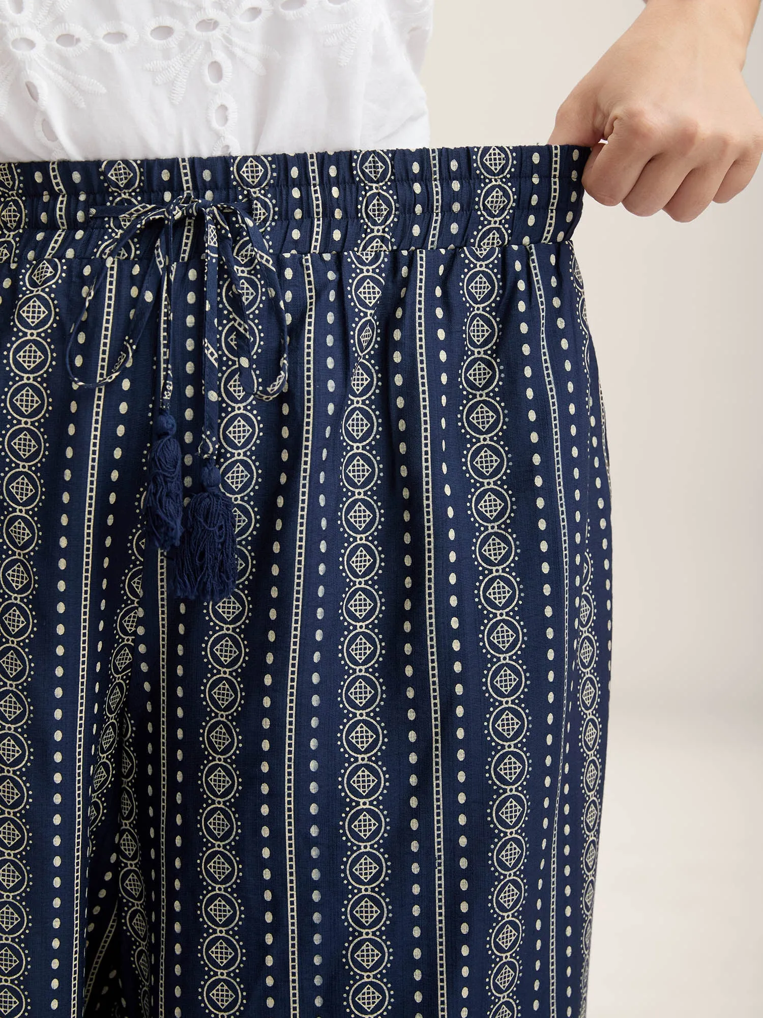 Boho Stripe Tassel Wide-Leg Pants sold by Bloomchic product image thumbnail 3