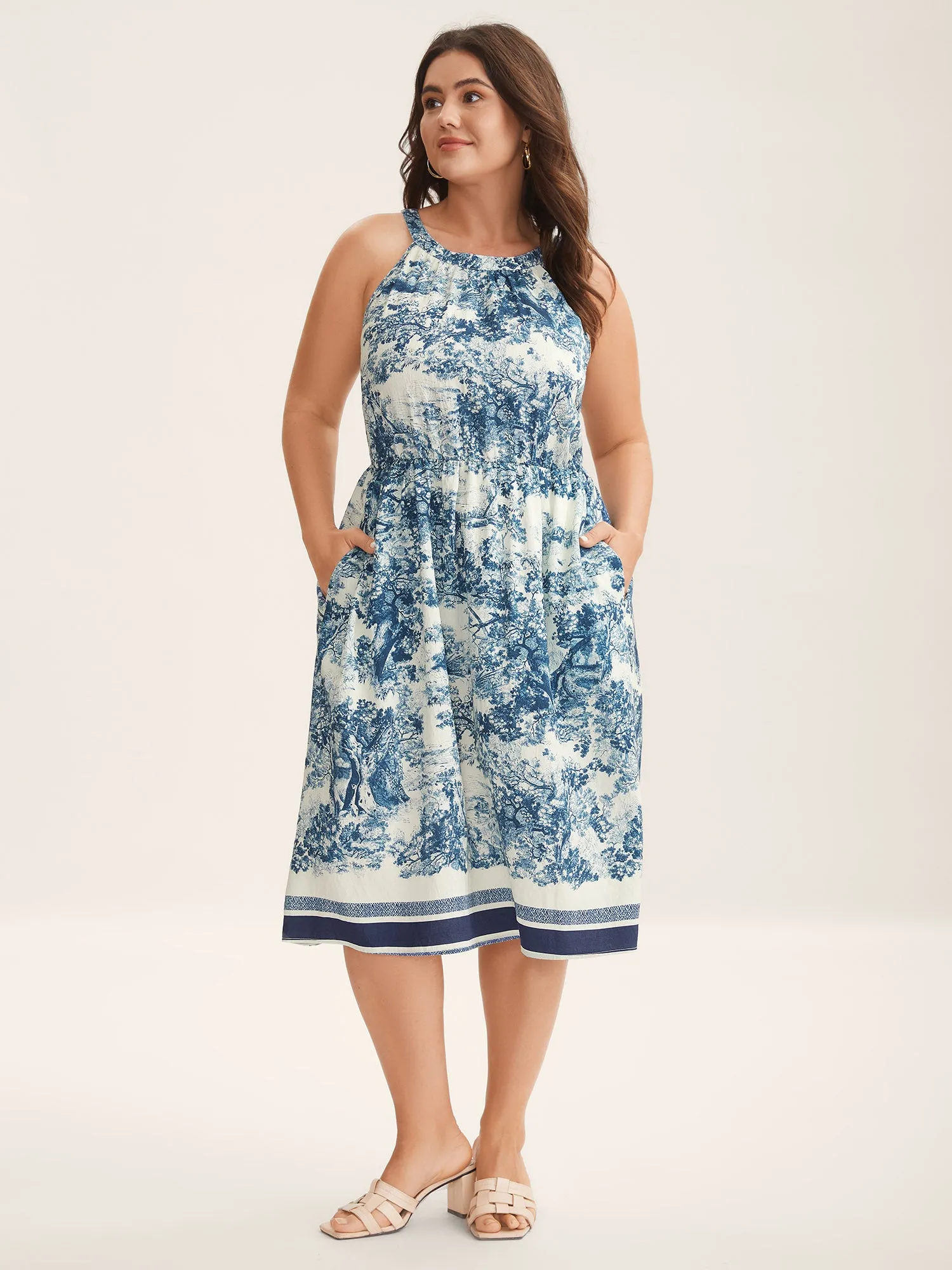 Artistic Print Halter Neck Midi Dress sold by Bloomchic product image thumbnail 3