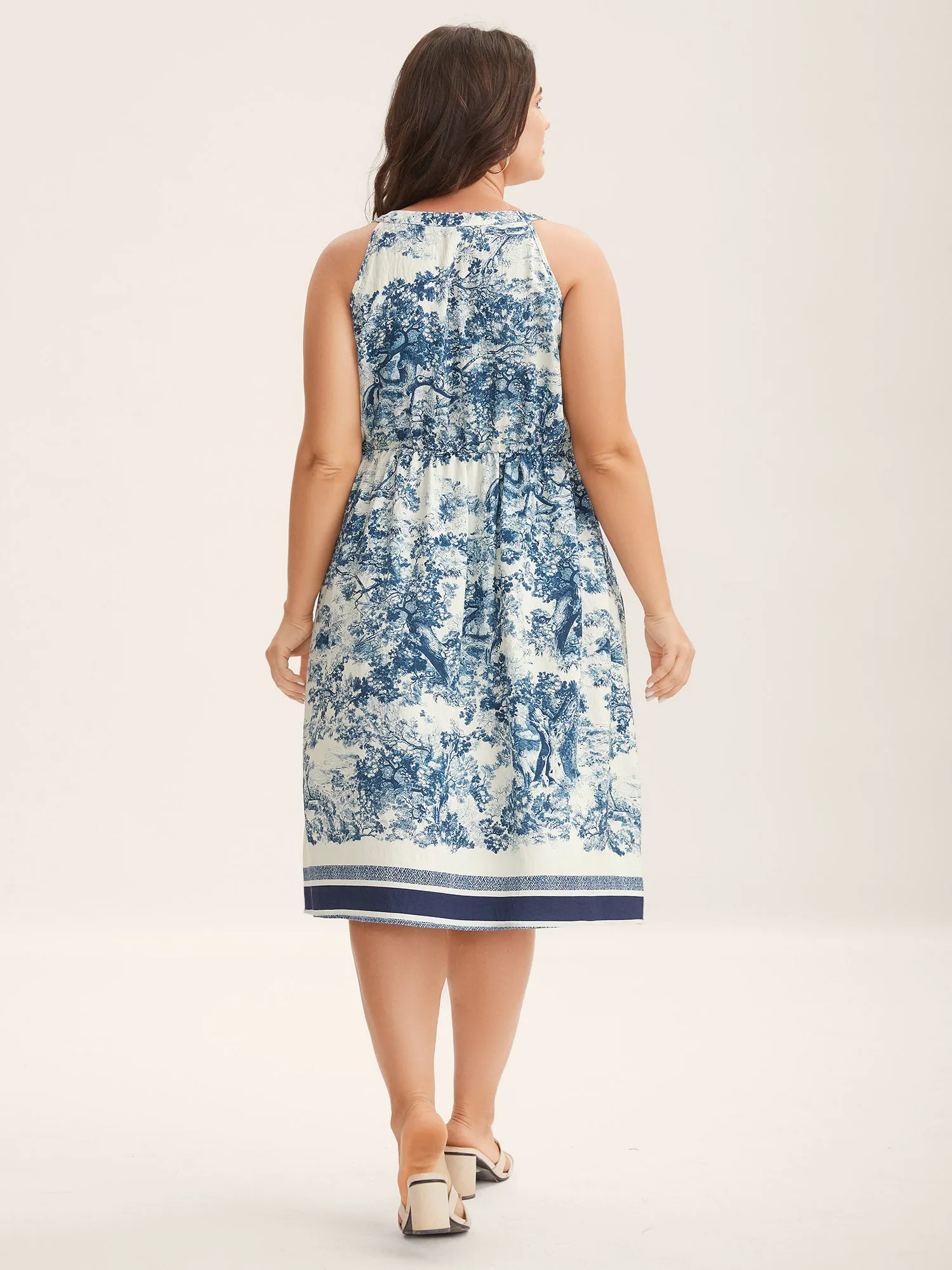 Artistic Print Halter Neck Midi Dress sold by Bloomchic product image thumbnail 4