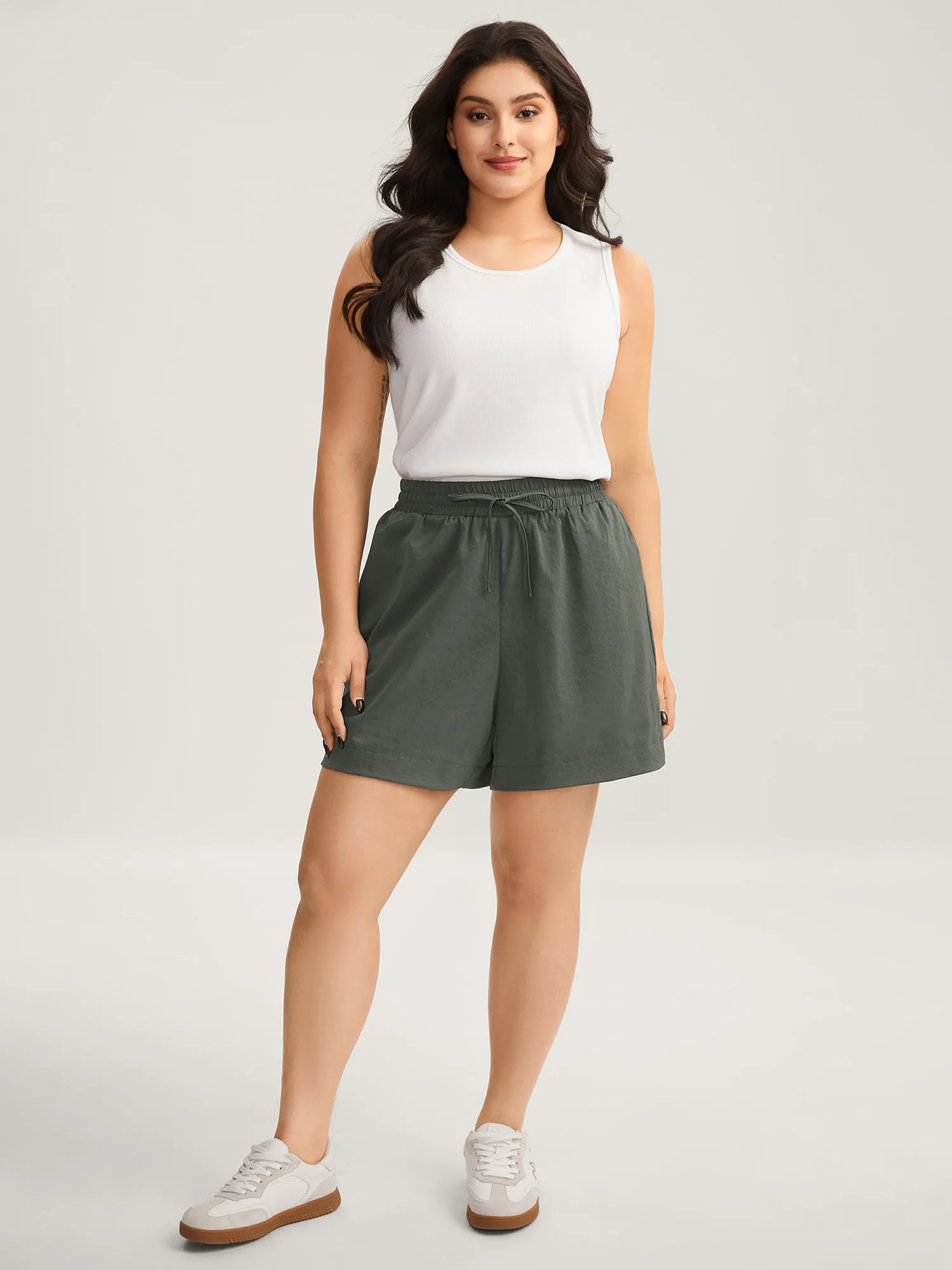Waist-Tie Solid Wide-Leg Shorts sold by Bloomchic product image thumbnail 3