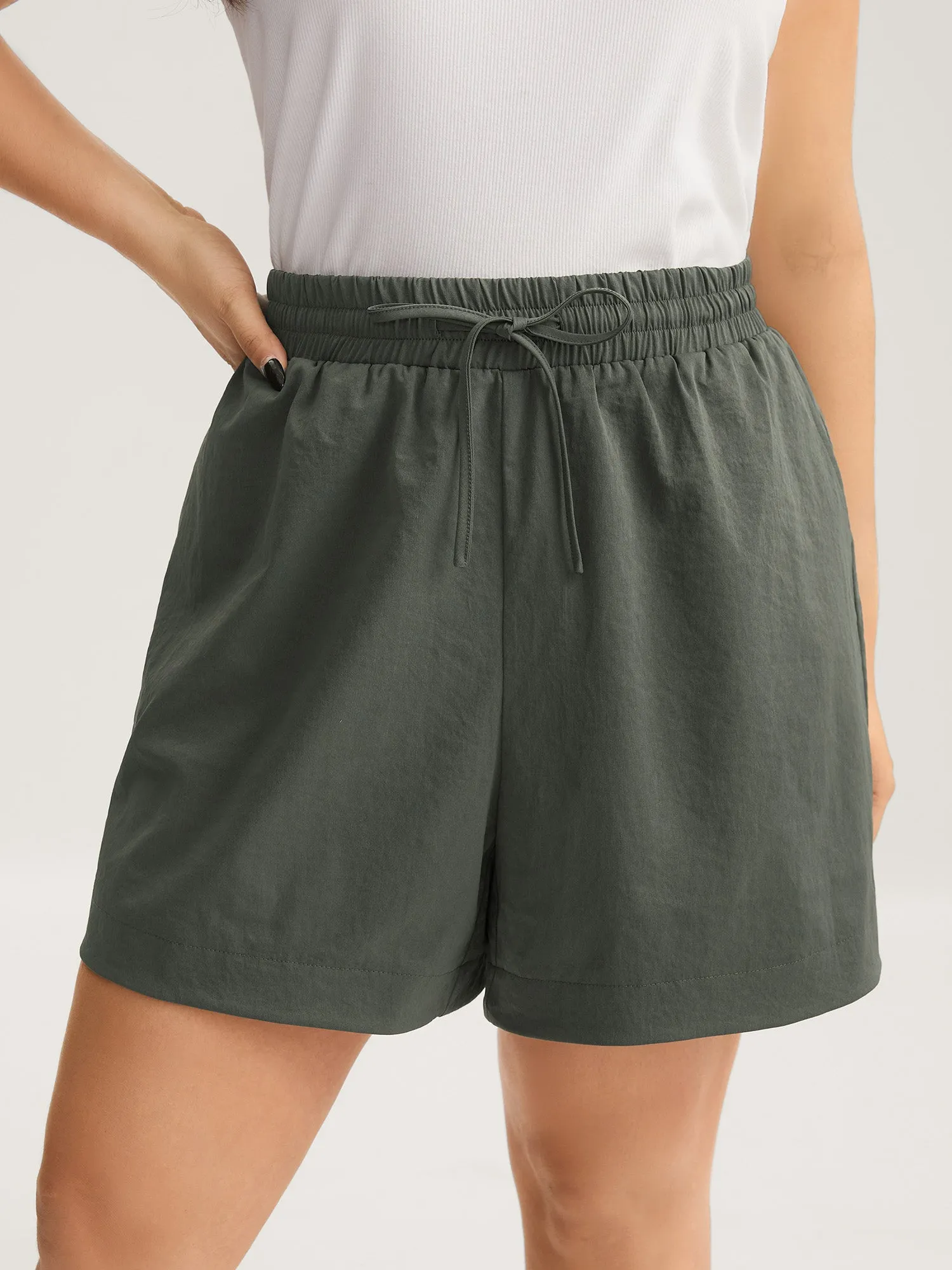 Waist-Tie Solid Wide-Leg Shorts sold by Bloomchic product image thumbnail 2
