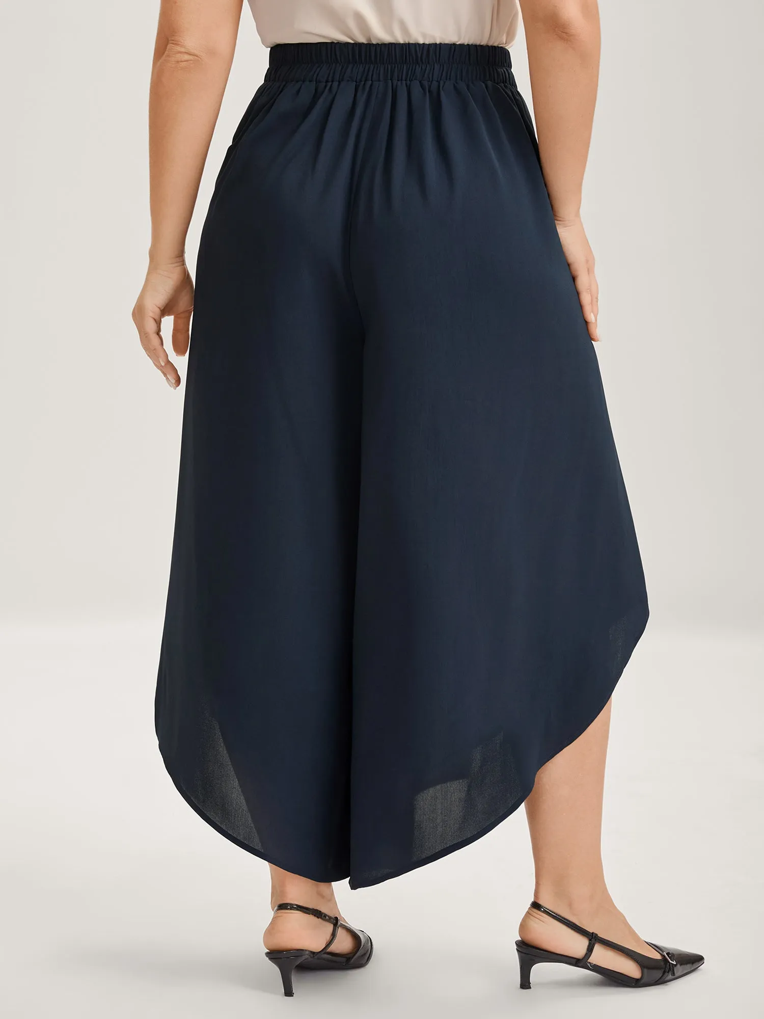 Sheer Lace Petal Hem Wide-Leg Pants sold by Bloomchic product image thumbnail 5