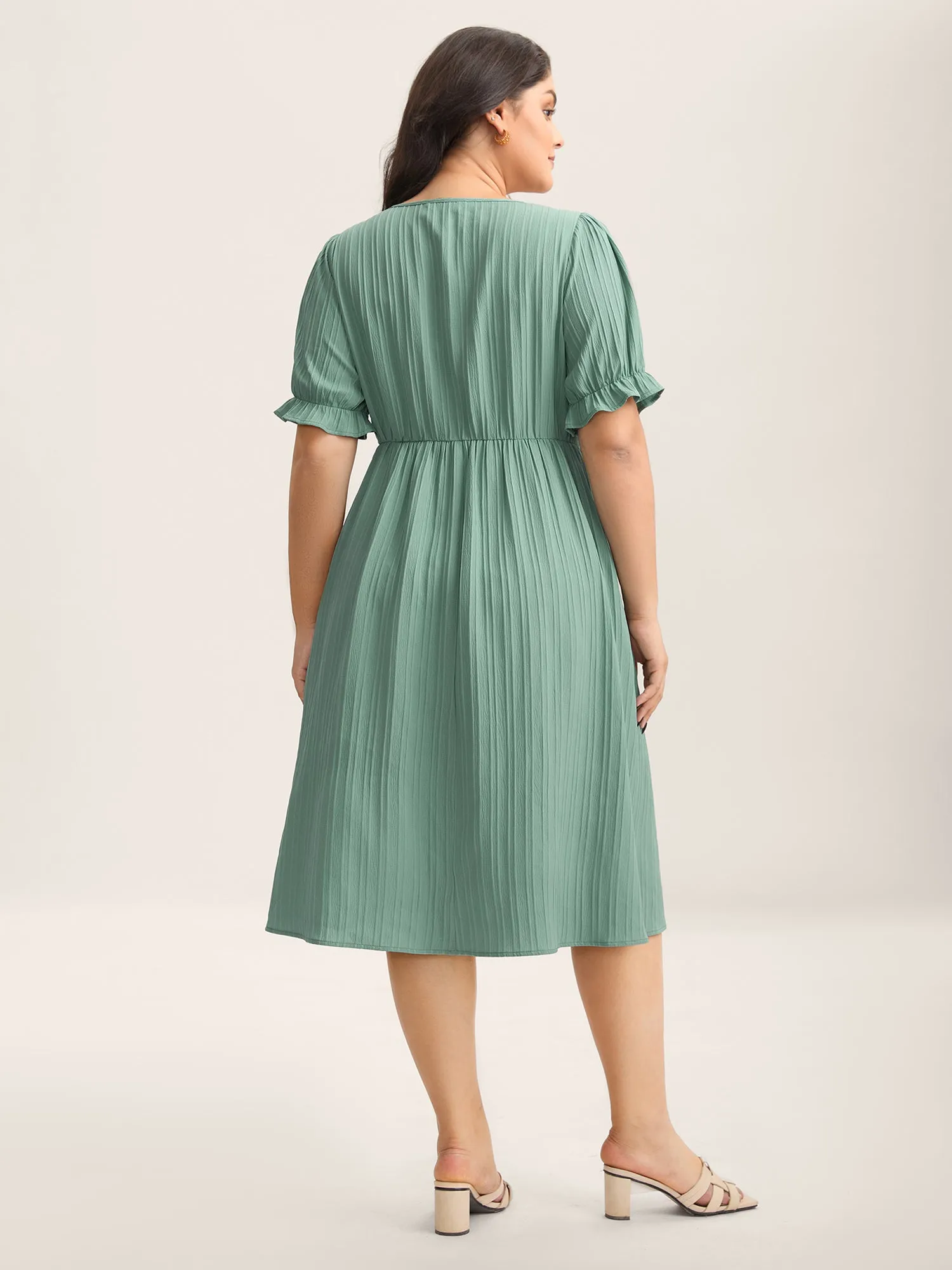 Lace Cut-Out Pockets Midi Dress sold by Bloomchic product image thumbnail 4