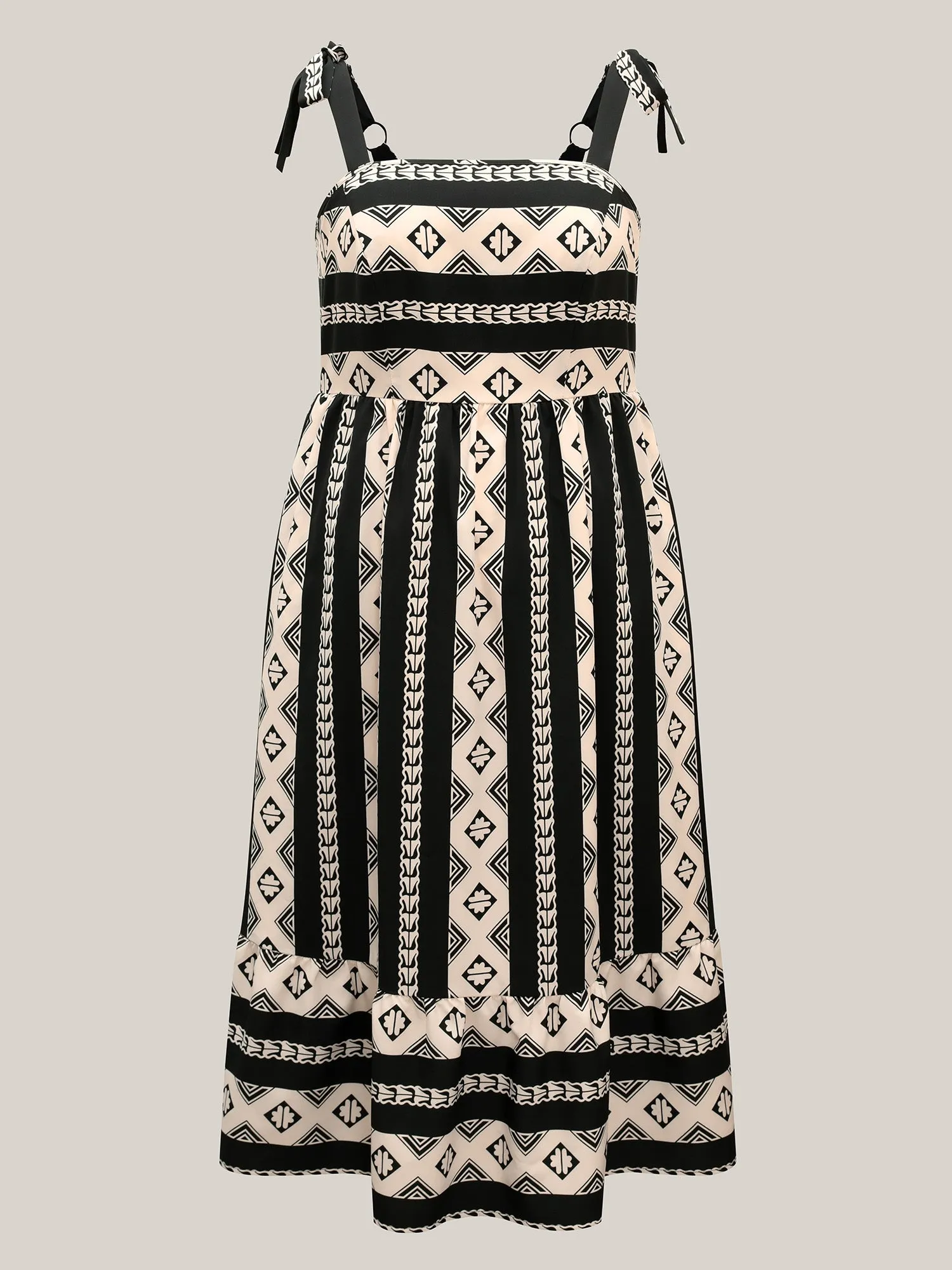 Boho Stripes Bow Pockets Midi Dress sold by Bloomchic product image thumbnail 5