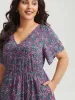 Floral Print V-Neck Tiered Midi Dress sold by Bloomchic