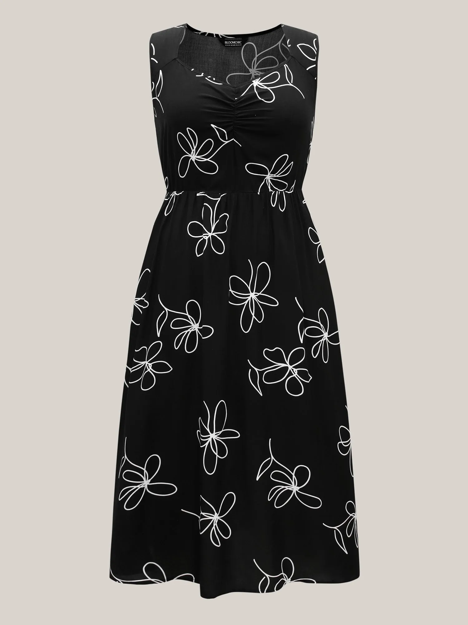 Rayon Floral Print Pockets Sleeveless Midi Dress sold by Bloomchic product image thumbnail 5