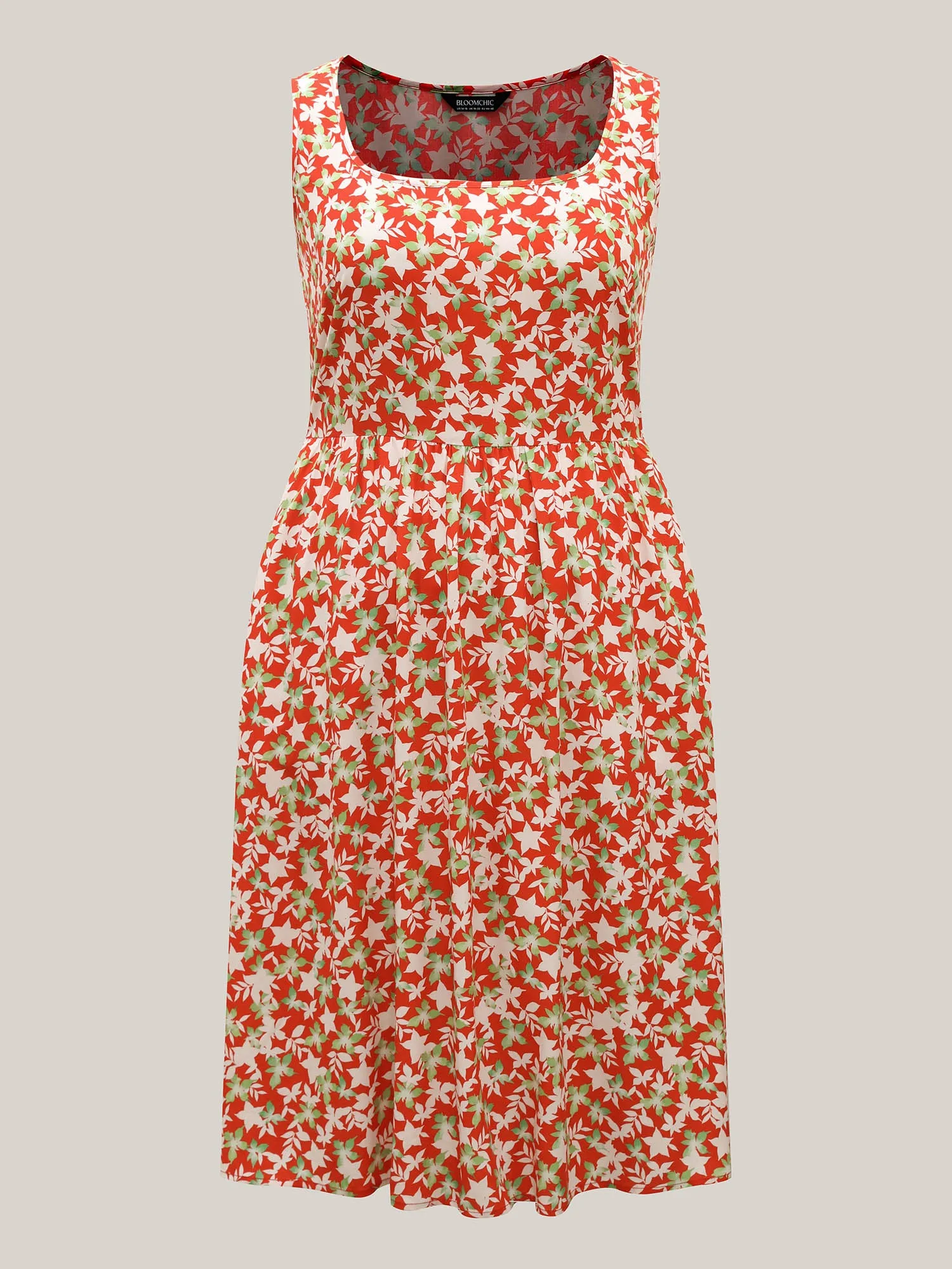 Floral Print Sleeveless Pockets Midi Dress sold by Bloomchic product image thumbnail 5