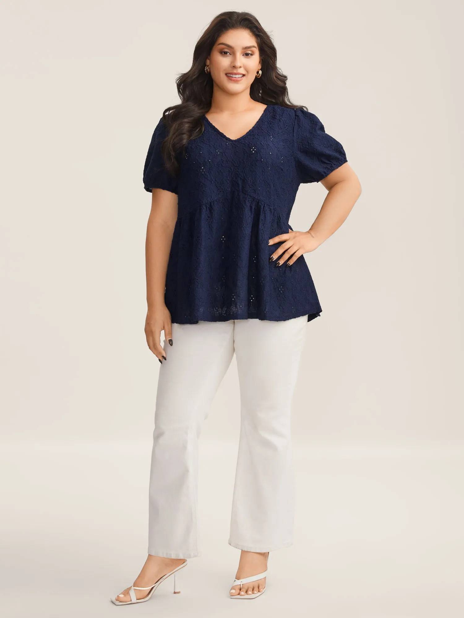 Back Bow Tie Textured Top sold by Bloomchic product image thumbnail 5