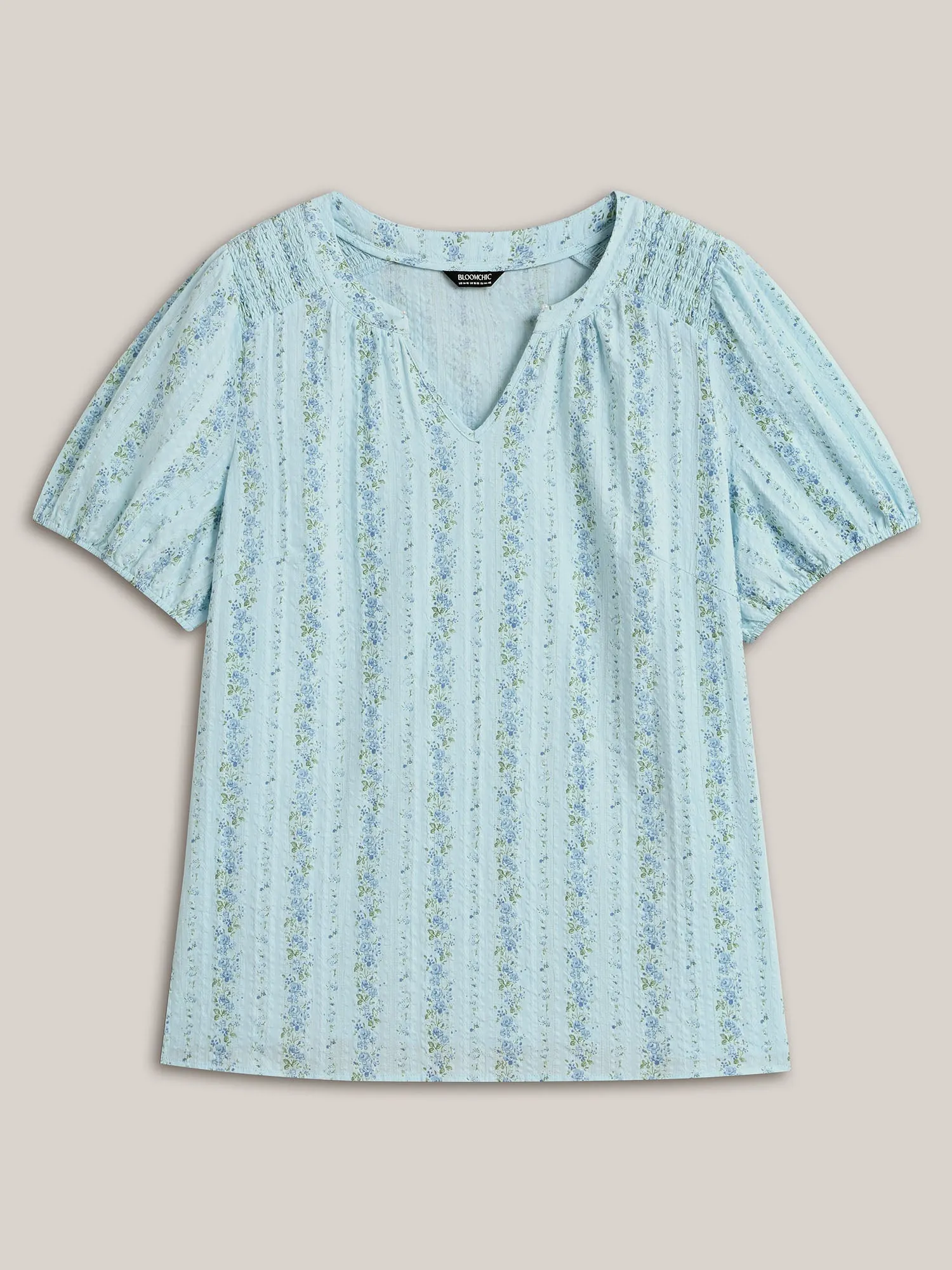 Cotton Floral Print Notched Collar Blouse sold by Bloomchic product image thumbnail 5