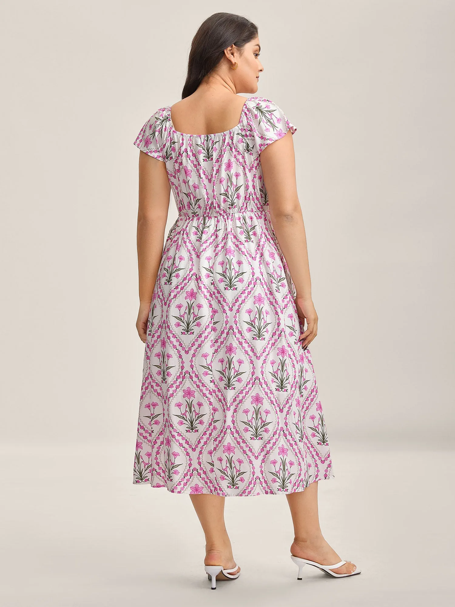 Floral Print Pockets Midi Dress sold by Bloomchic product image thumbnail 4
