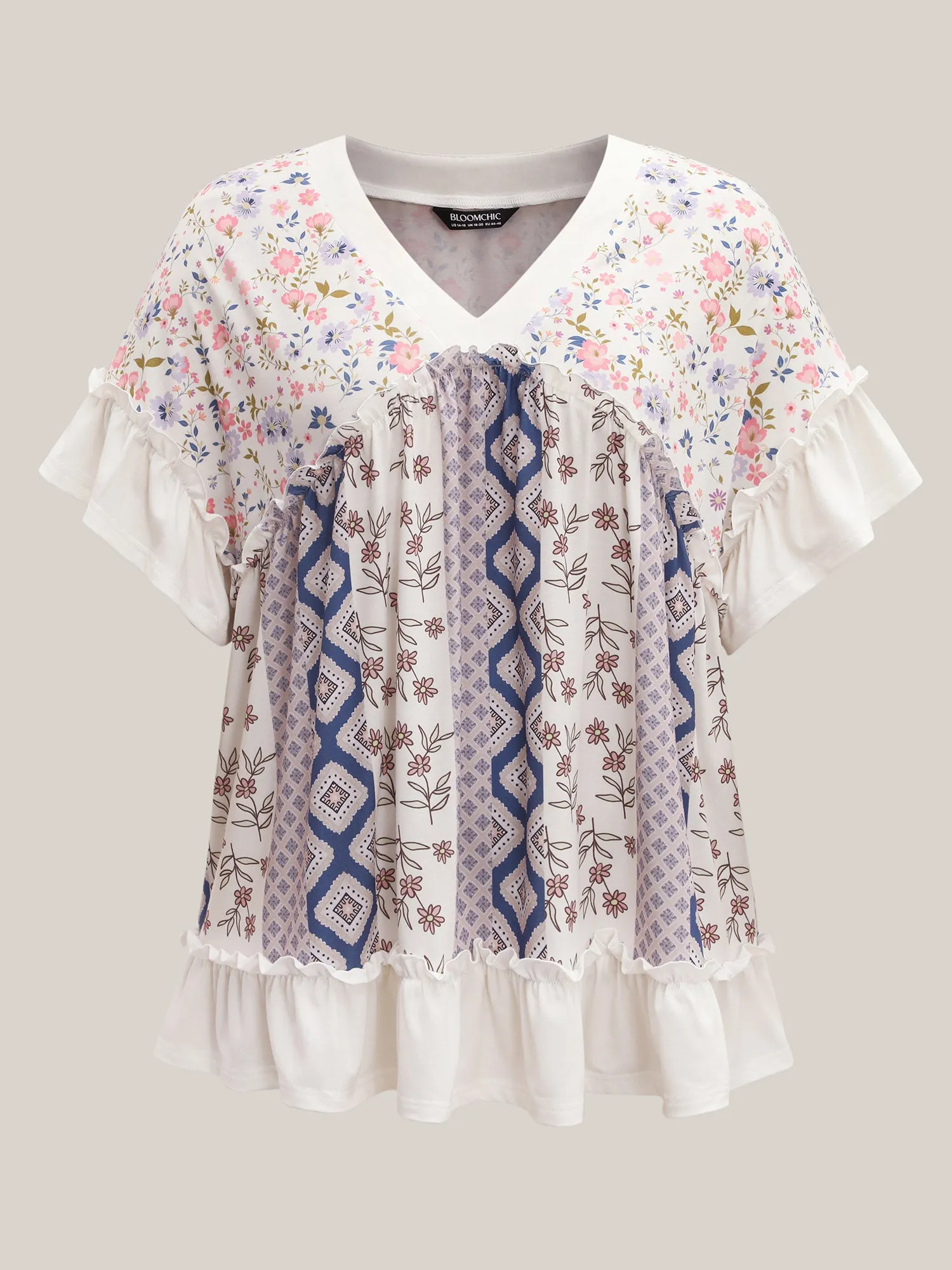Floral Collage Print Knit Top sold by Bloomchic product image thumbnail 5