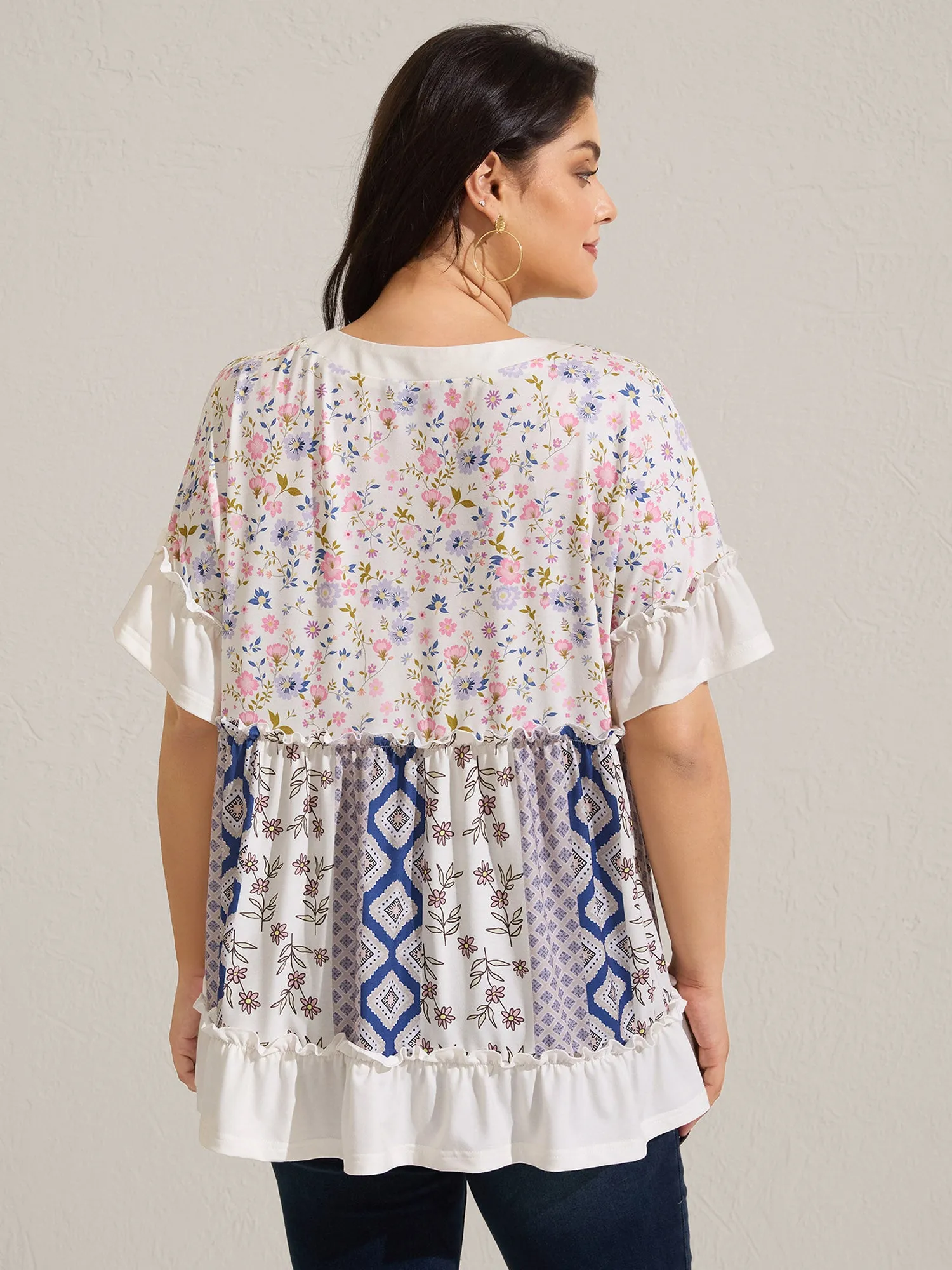 Floral Collage Print Knit Top sold by Bloomchic product image thumbnail 4