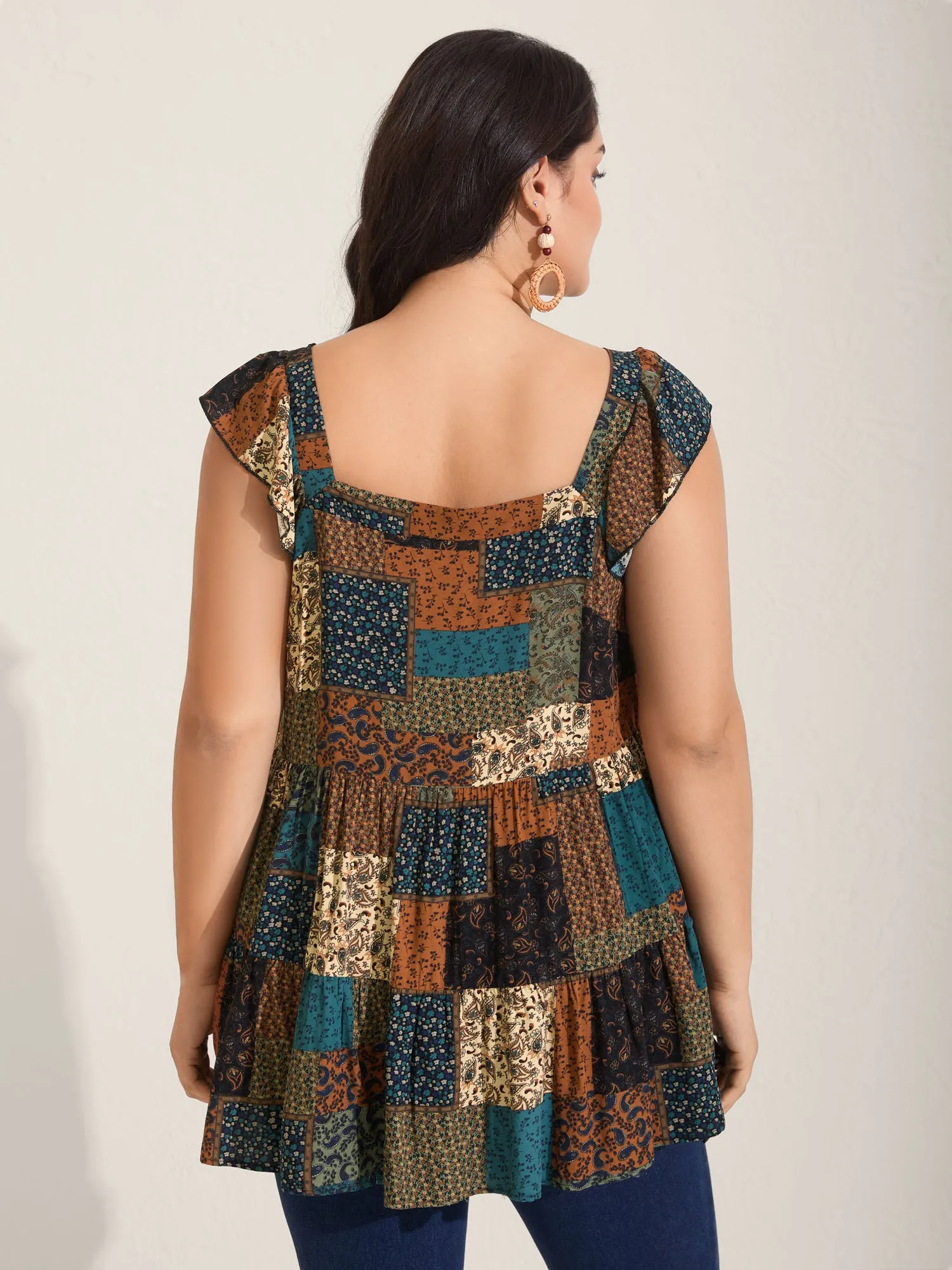 Floral Collage Print Layered Tank Top sold by Bloomchic product image thumbnail 4
