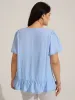 Rayon Lace Trim Spliced Blouse sold by Bloomchic