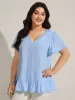 Rayon Lace Trim Spliced Blouse sold by Bloomchic