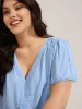 Rayon Lace Trim Spliced Blouse sold by Bloomchic