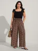 Shirred Waist Ditsy Floral Wide-Leg Pants sold by Bloomchic