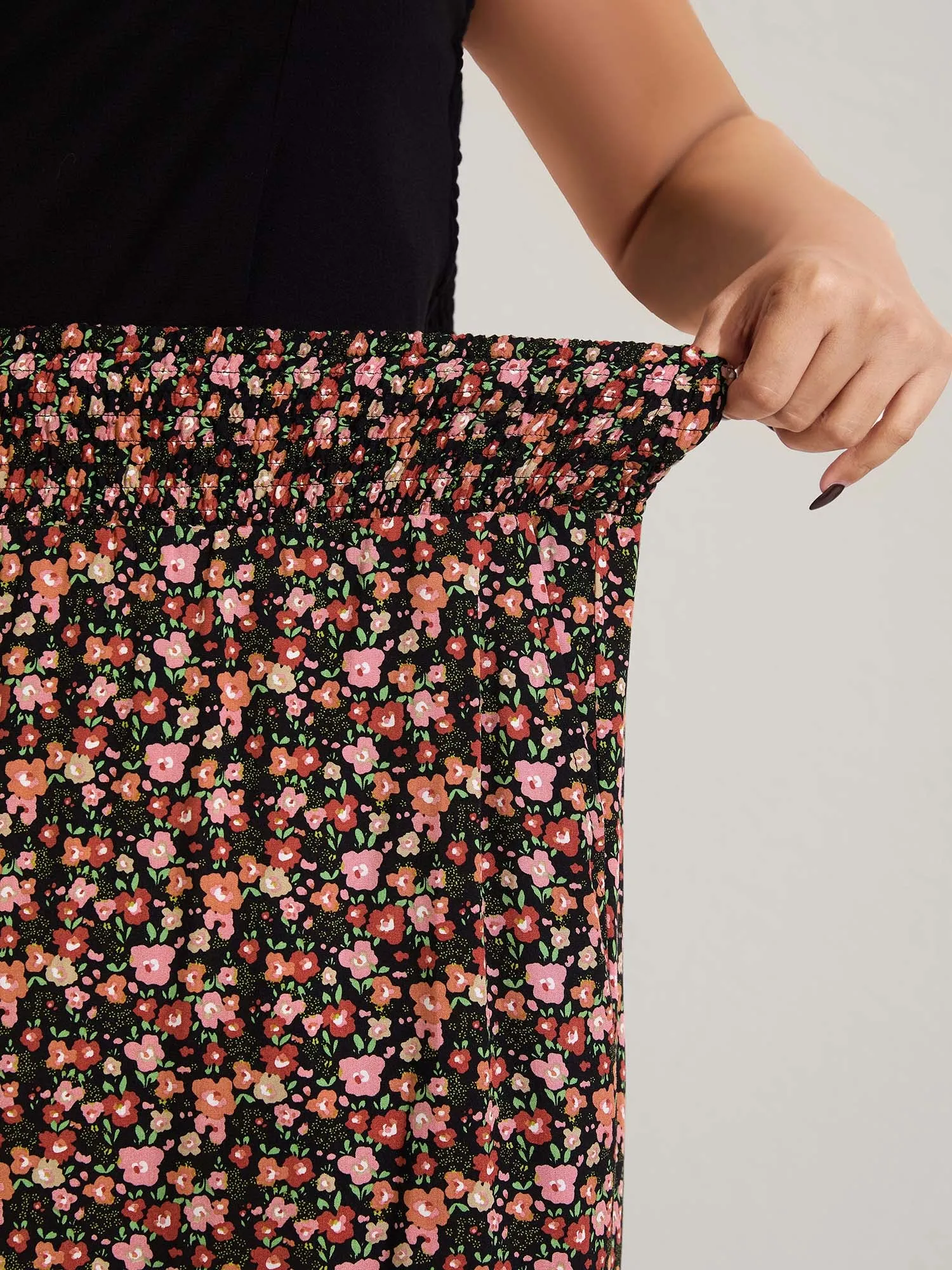 Shirred Waist Ditsy Floral Wide-Leg Pants sold by Bloomchic product image thumbnail 3