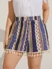 Boho Print Tassels Hem Shorts sold by Bloomchic