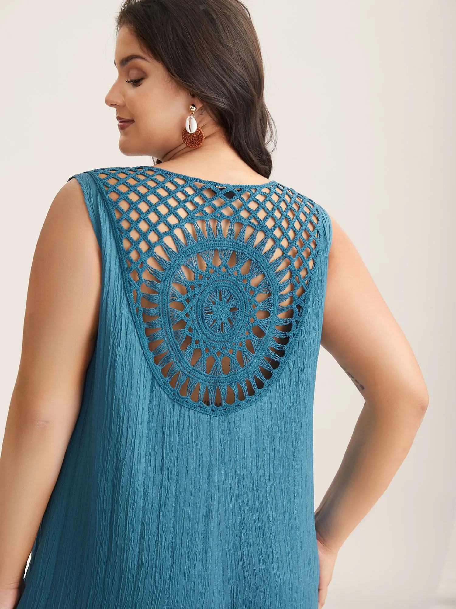 Back Cut-Out Textured Jumpsuit sold by Bloomchic product image thumbnail 2