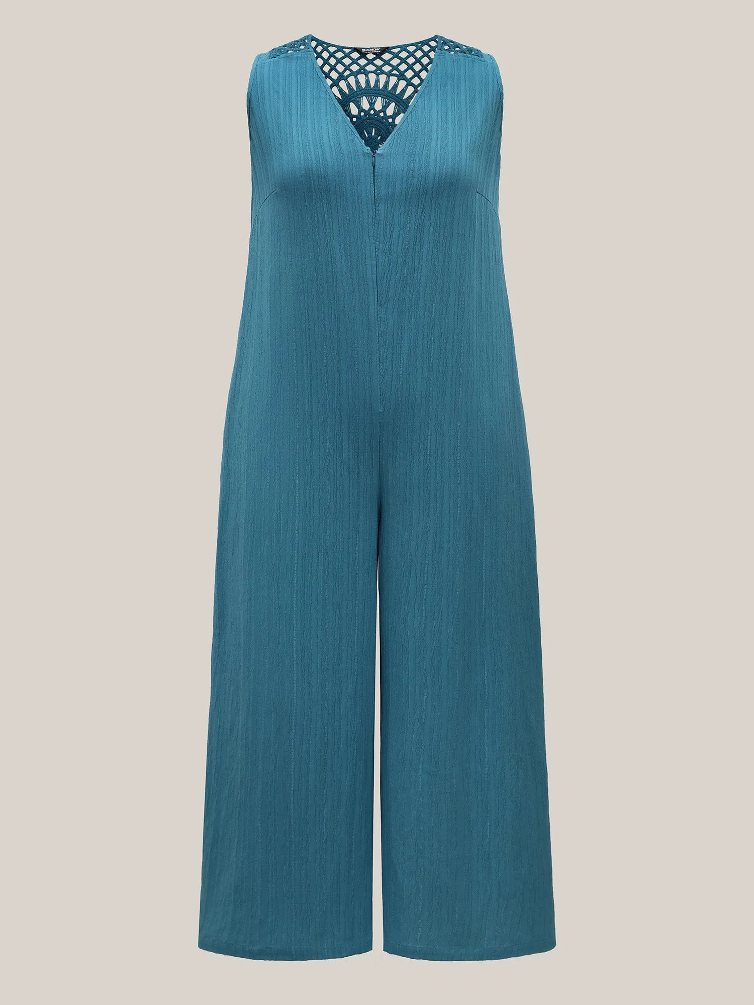 Back Cut-Out Textured Jumpsuit sold by Bloomchic product image thumbnail 5
