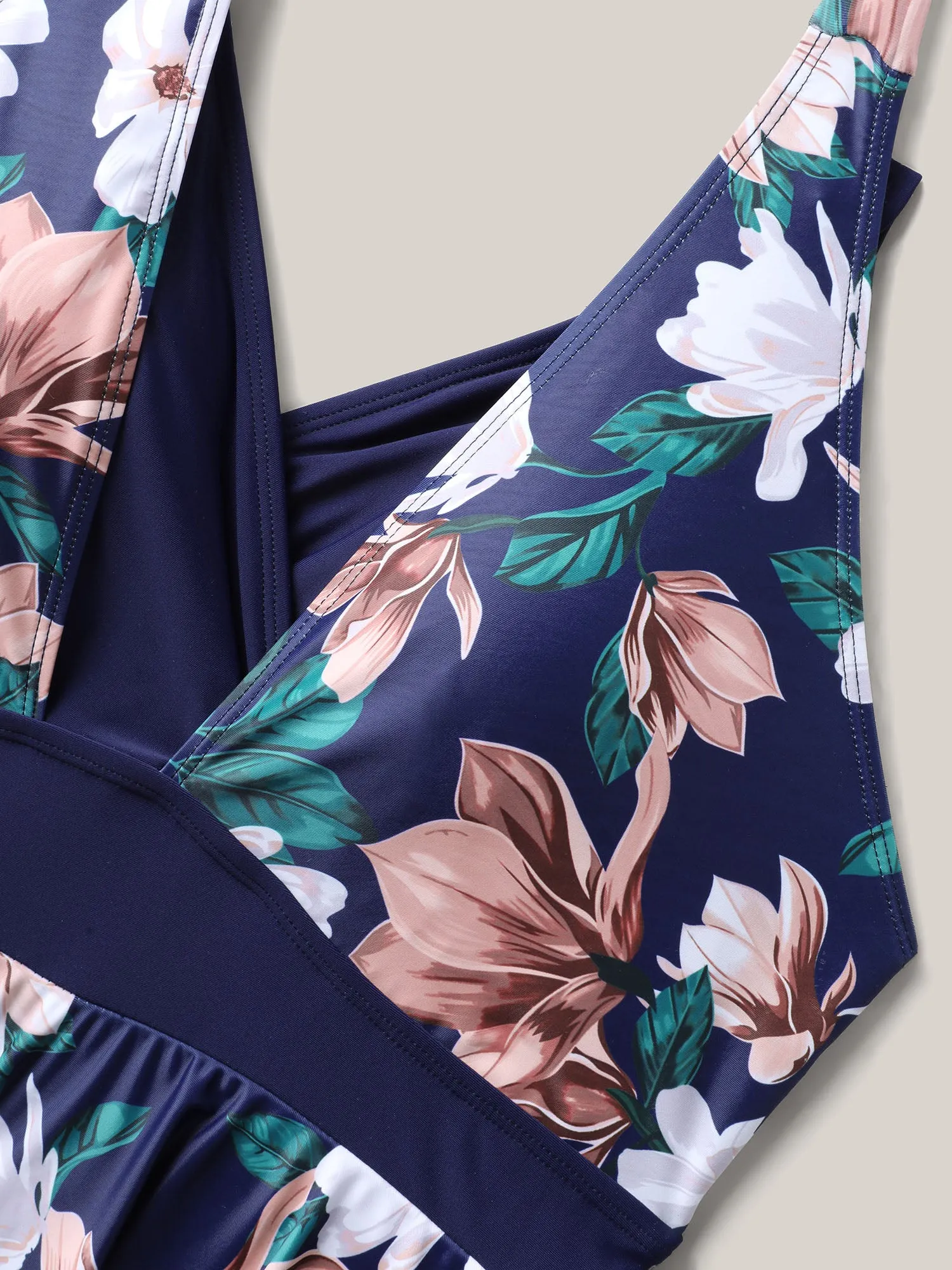 Floral Print Color Block Swim Dress sold by Bloomchic product image thumbnail 5