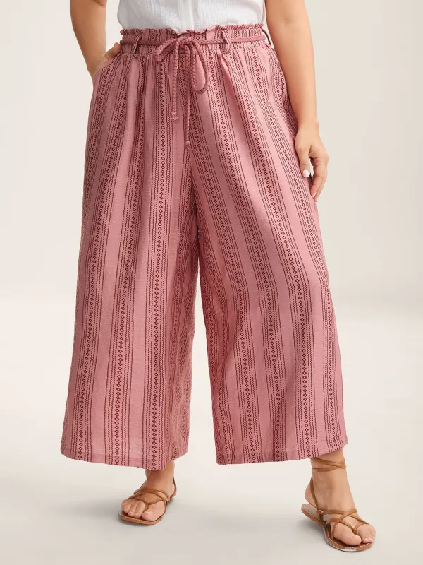 Stripe Print Drawstring Wide-Leg Pants sold by Bloomchic