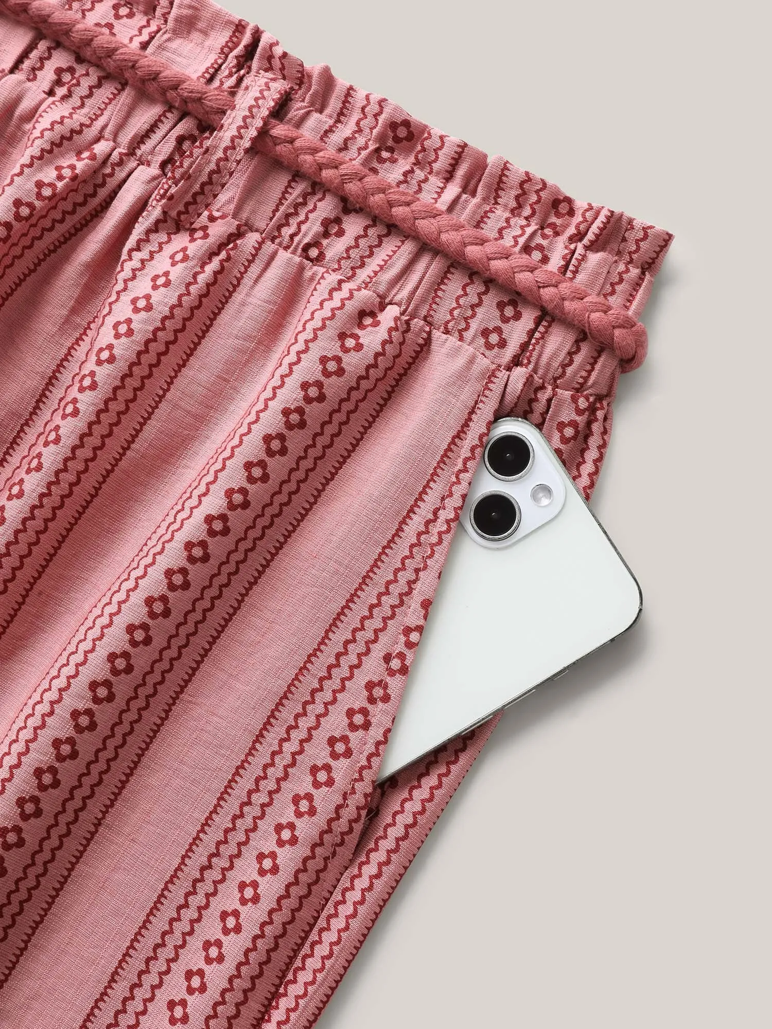 Stripe Print Drawstring Wide-Leg Pants sold by Bloomchic product image thumbnail 5